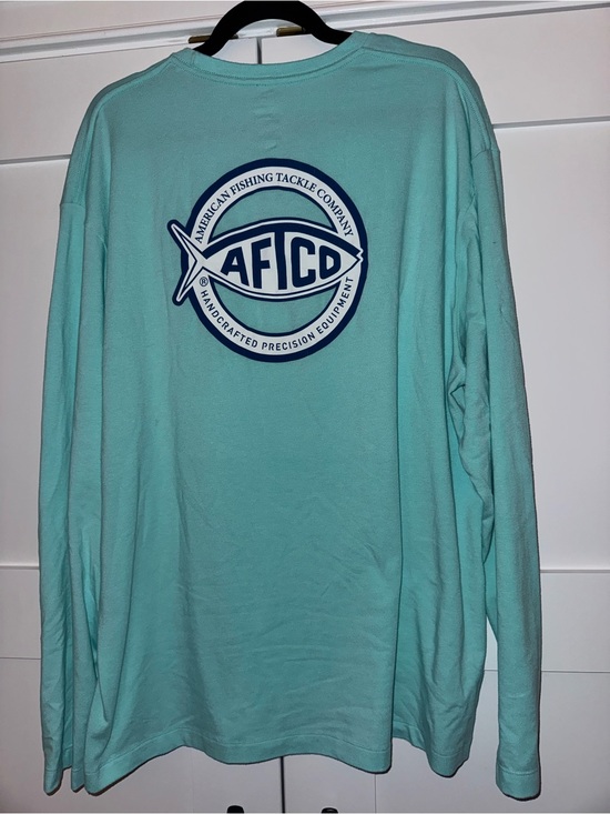 AFTCO Other - AFTCO Long Sleeve Logo Tee in Aqua